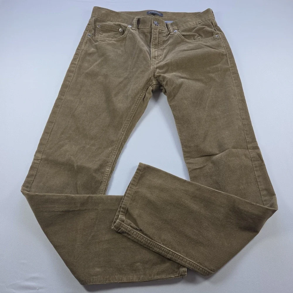 Banana Republic Mens Brown Pima Cotton Corduroy Pants Straight Leg 32x32